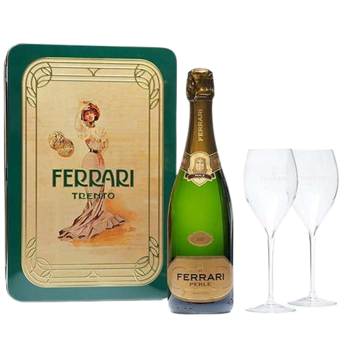 scatola latta da 1 ferrari perle 2019 cl 75 piu 2 flute